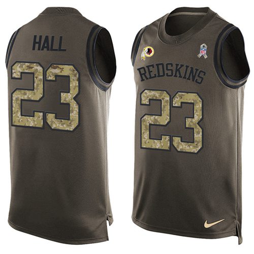 Nike Redskins #23 DeAngelo Hall Green Men's Stitched NFL Limited Salute To Service Tank Top Jersey